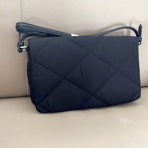 Zara Black Quilted Nylon Shoulder crossbody Bag